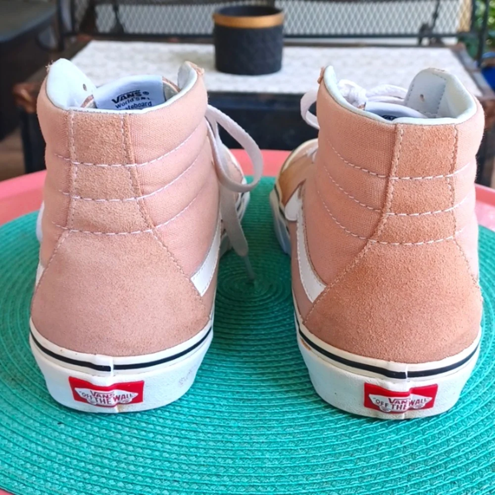 VANS Unisex Tan Sneakers Classic High-Tops Leather/Canvas M9 Or W10.5 - Picture 6 of 9